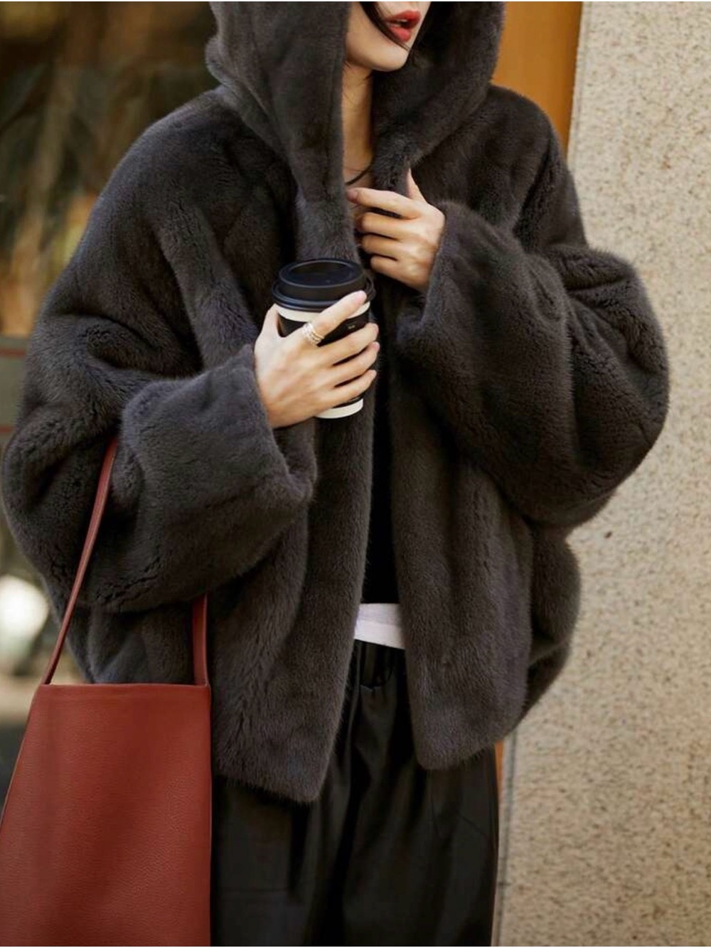 ✨Amazing Quality Faux Mink Jacket with Hood for Winter and Late Fall